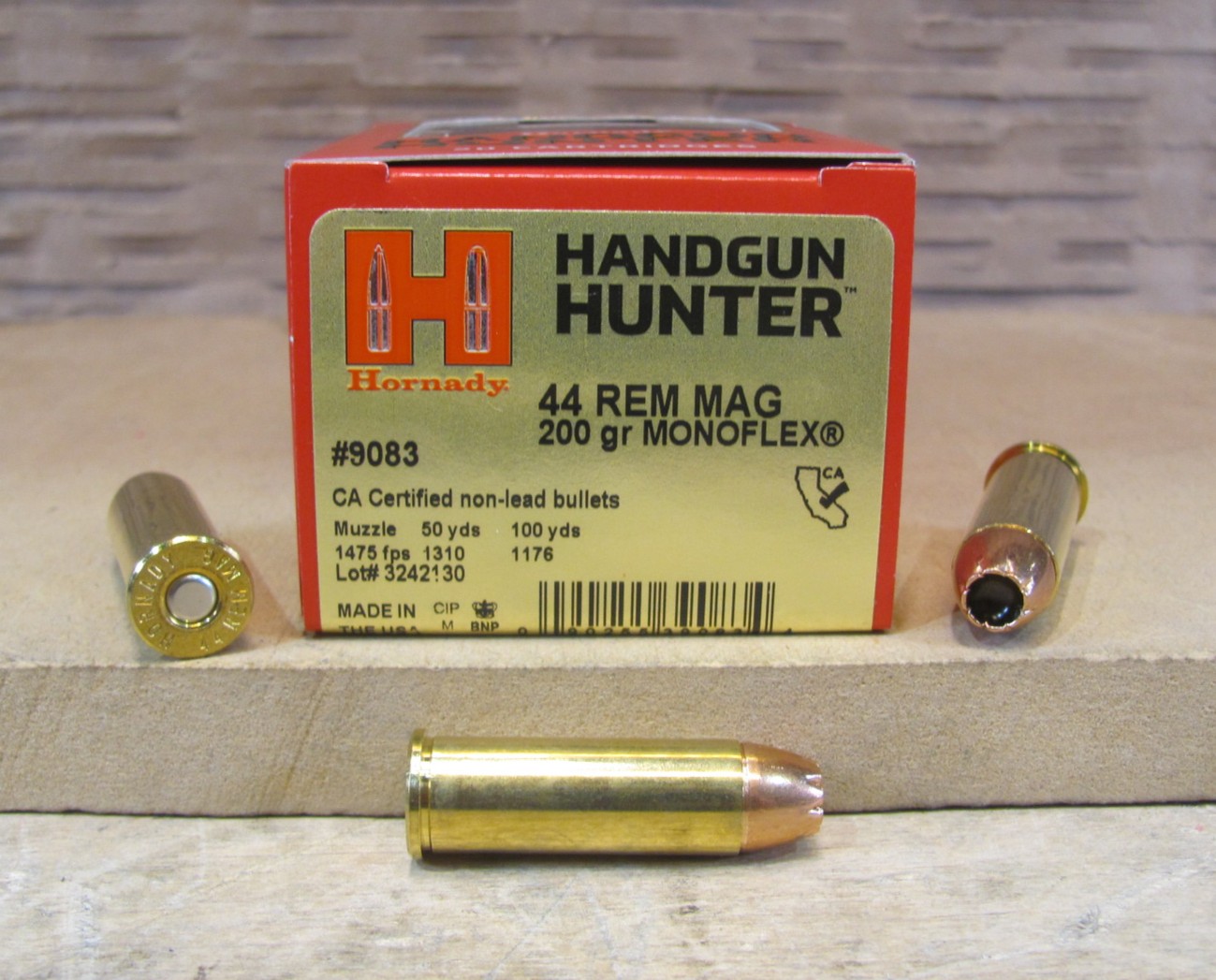 20 Round Box – 44 Remington Magnum 200 Grain Monoflex Hornady Ammo – 9083
