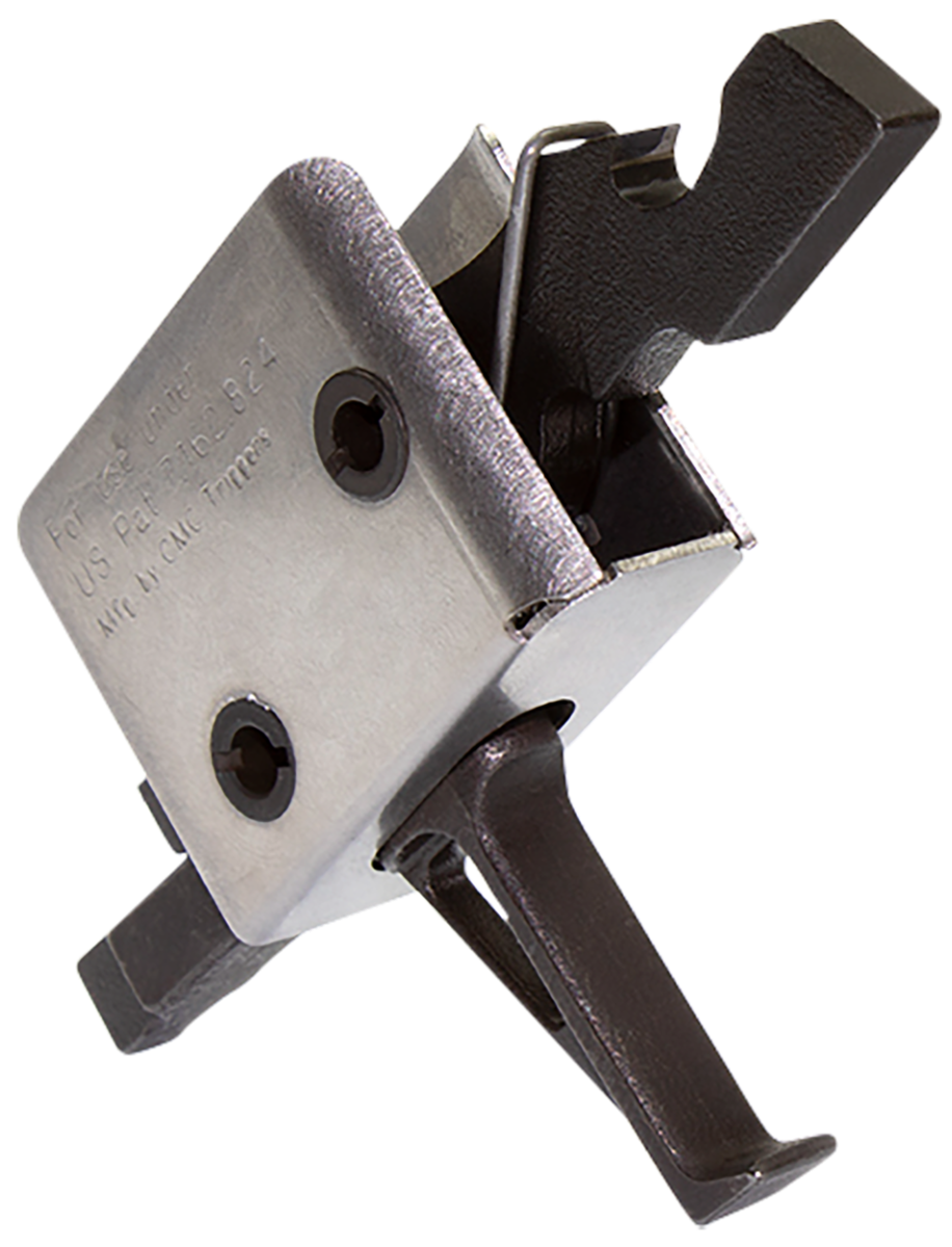 CMC Triggers Single-Stage Drop-in Large Pin Flat Trigger for Mil-Spec AR-15, AR-10 Style Rifles, Black/Silver - 91507