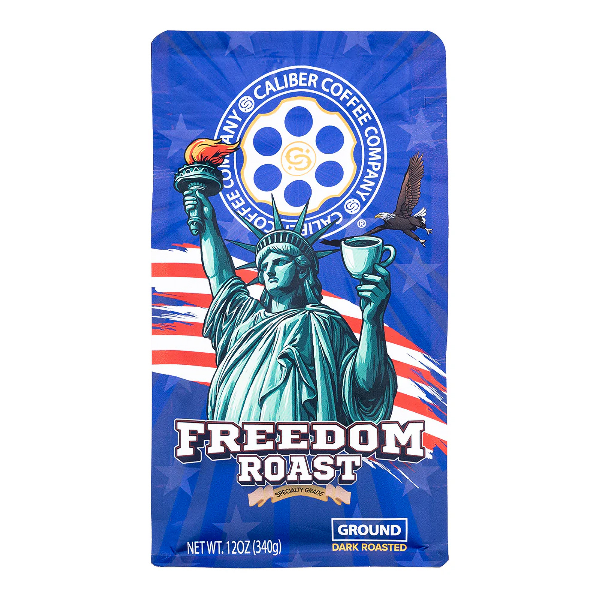 Caliber Coffee Freedom Roast Coffee, 12oz Bag, Ground