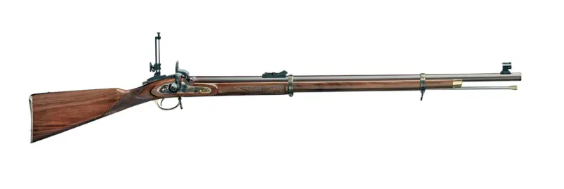 Taylors Company 210034 Pedersoli Volunteer Target 451 Cal Percussion 33" Single Shot Barrel, Browned Steel Receiver, Fixed Checkered Walnut Stock