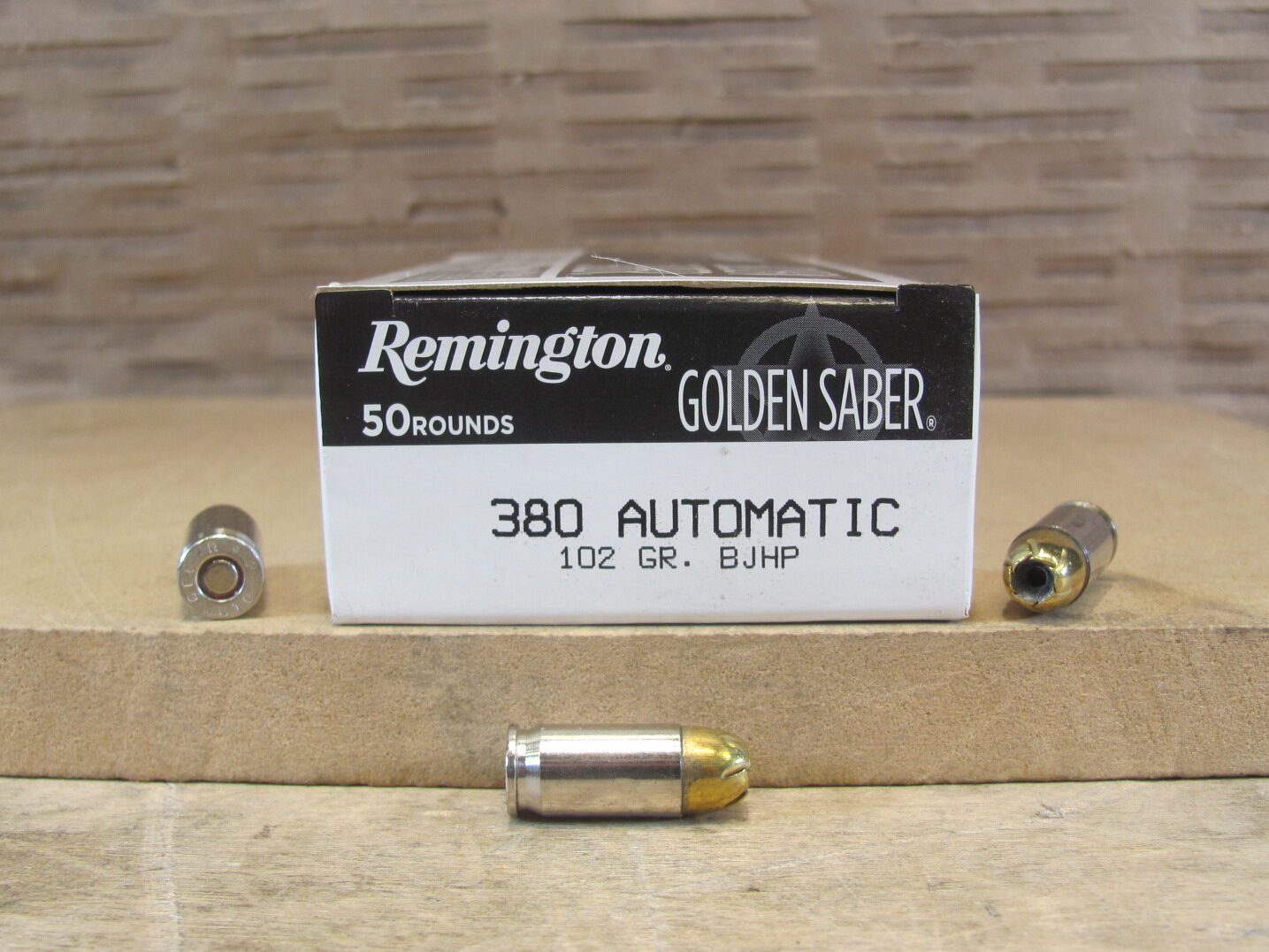 50 Round Box – 380 Auto 102 Grain Golden Saber BJHP Remington Ultimate Defense Ammo – GS380BB