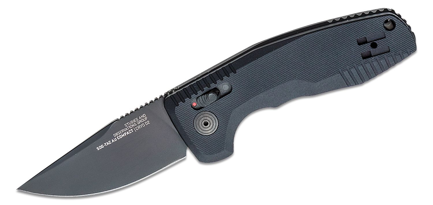 SOG Knives SOG-TAC AU Straightback Folding Knife, Black - SOG15-38-07-57