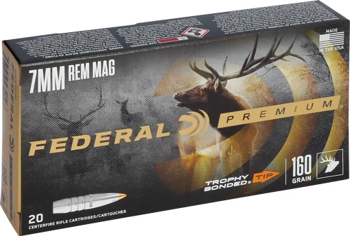 FEDERAL PREMIUM 7MM REM MAG - 160GR BONDED TIP 20RD 10BX/CS