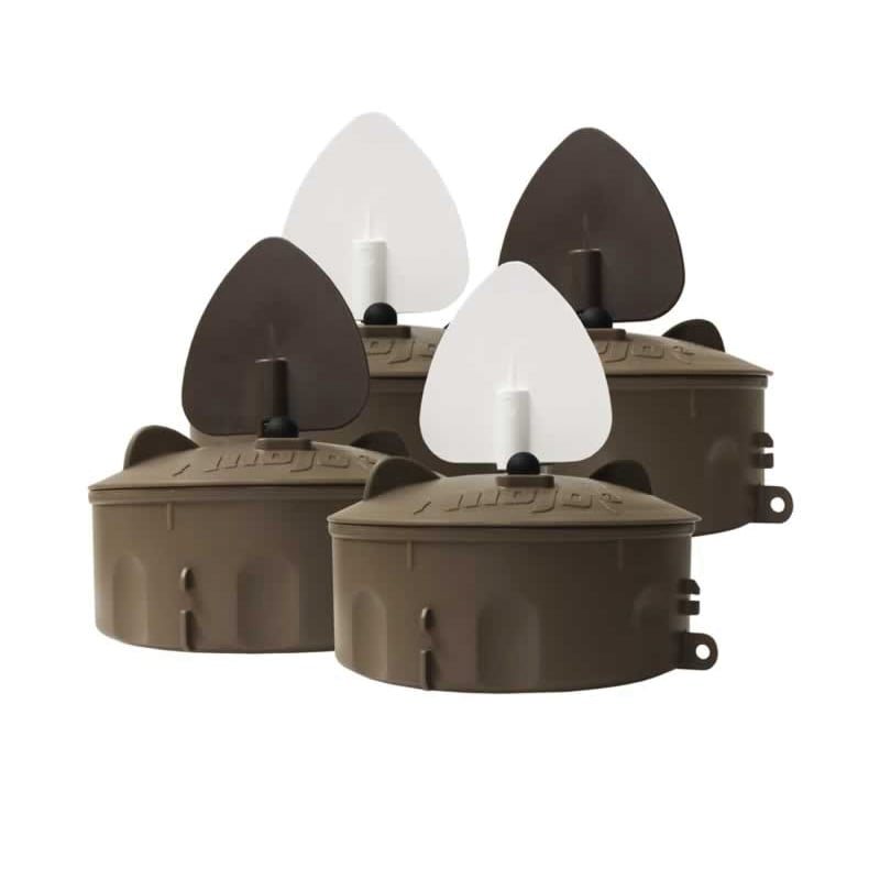 Mojo Outdoors Flock A Flicker 2 4-Pack Spinning Wing Motion Duck Decoy, Brown/White