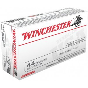 Winchester Ammo Q4240 Best Value 44 Remington Magnum 240 GR Jacketed Soft Point - 50rd Box