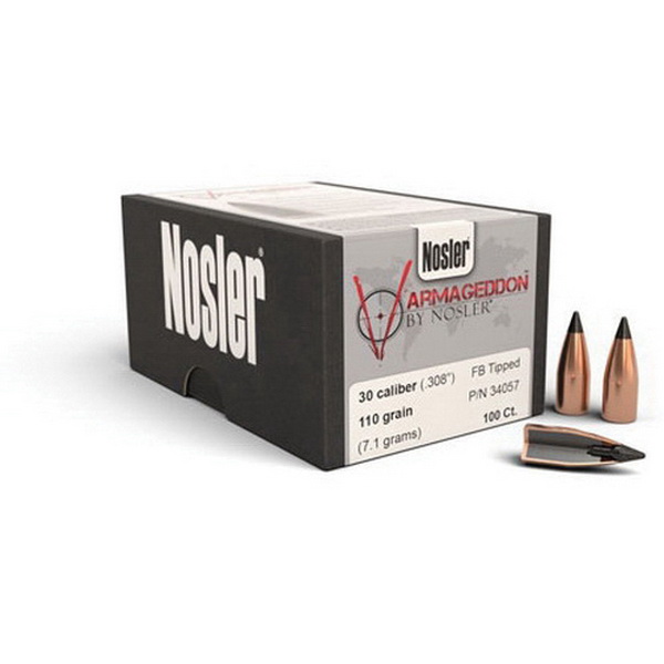 Nosler Varmageddon .30 110 gr FBTP Rifle Bullet, 100/box - 34057
