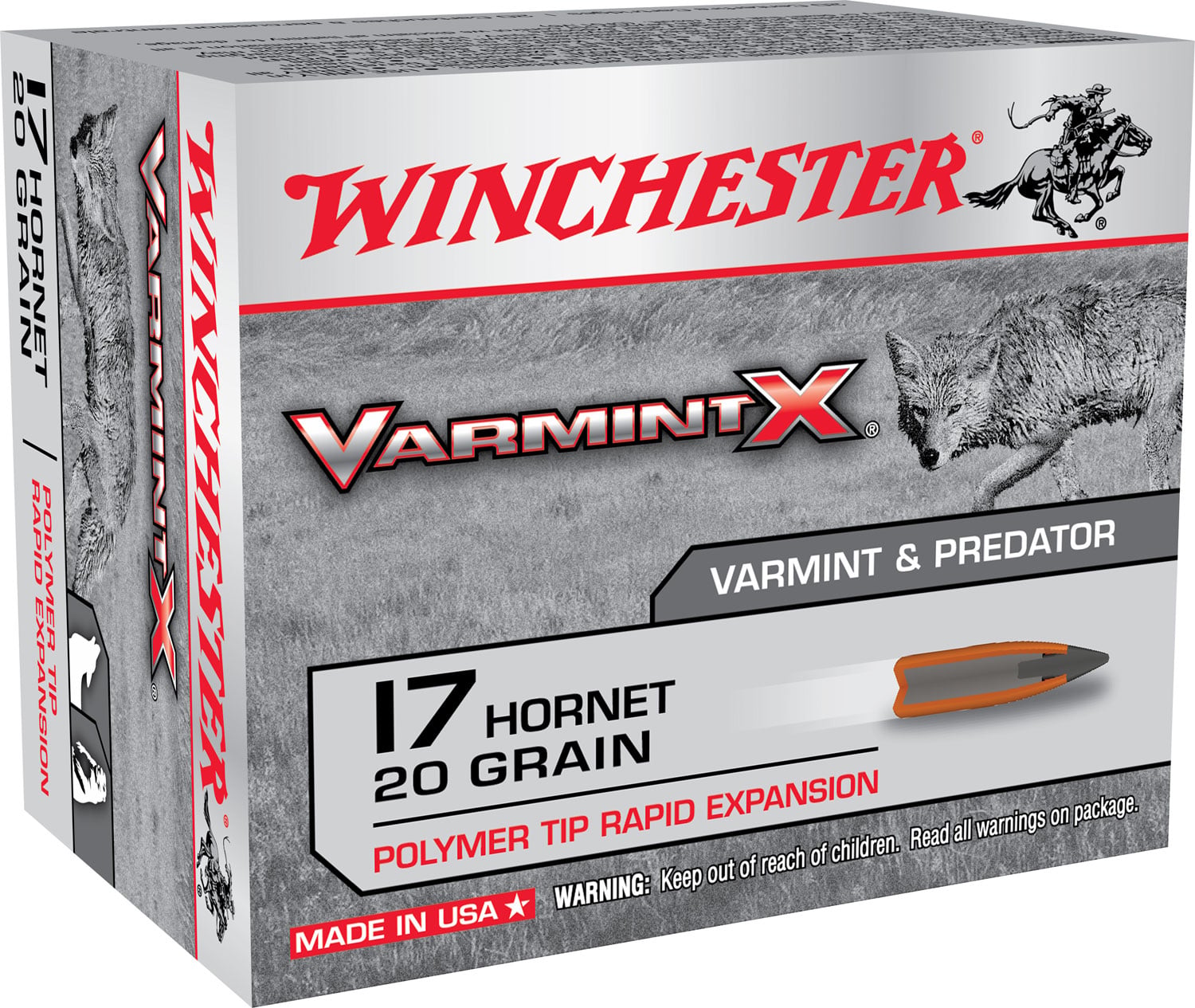 WINCHESTER VARMINT-X 17 HORNET – 20GR 20RD 10BX/CS - No Credit Card Fees - Low, flat rate shipping