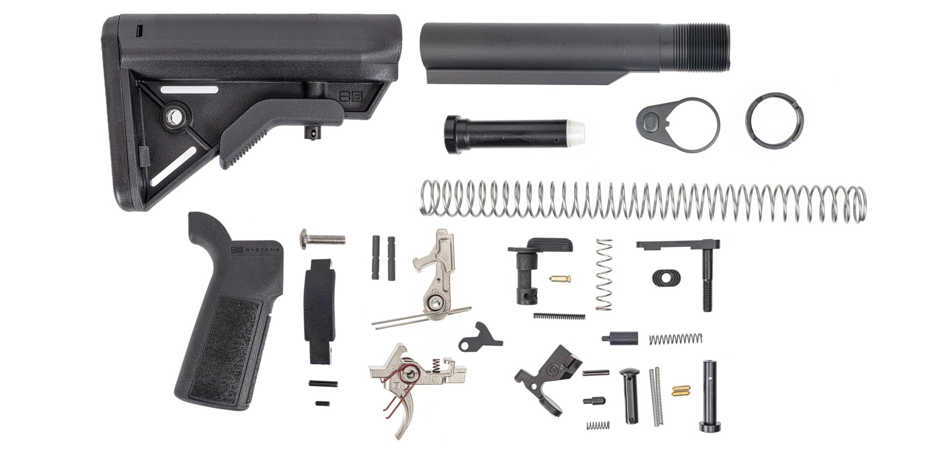 PSA B5 2 Stage Nickel Boron Trigger Lower Build Kit with Bravo Stock, Black