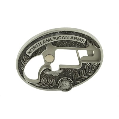NAA Oval Ornate 1 1/8" .22 LR Belt Buckle Holster, Silver - BBO-L