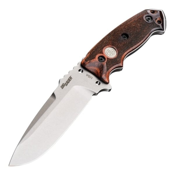 Hogue Sig EX-F01 Stainless Elite Fixed Knife Drop Point Rosewood - Elegant, Durable, Lightweight and Reliable - 37175