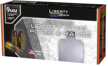 Liberty Ammunition Steel Plate & Range 9mm 100 Grain Full Metal Jacket (FMJ) Ammo