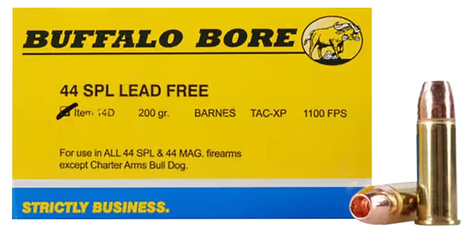 Buffalo Bore Ammunition 14D20 Buffalo-Barnes Strictly Business 44S Spl 200gr Barnes TAC-XP Lead Free 20 Per Box/12 Case