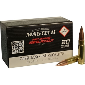 MagTech 300BLKB Rifle Training 300 AAC Blackout/Whisper (7.62x35mm) 123 GR Full Metal Jacket - 50rd Box