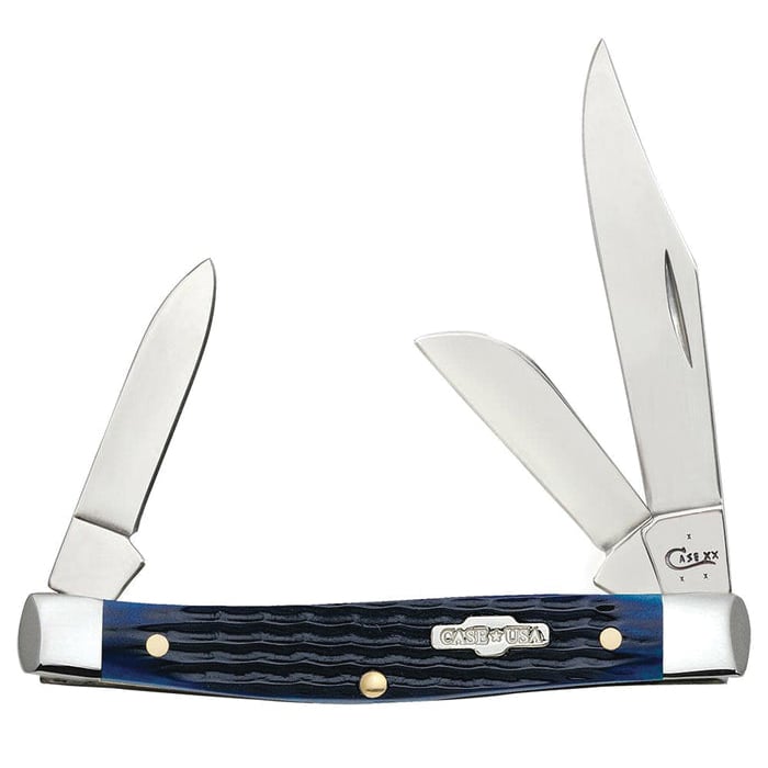 Case Stockman Medium Folding Knife Clip Point/Sheepsfoot/Pen, Blue - 02806