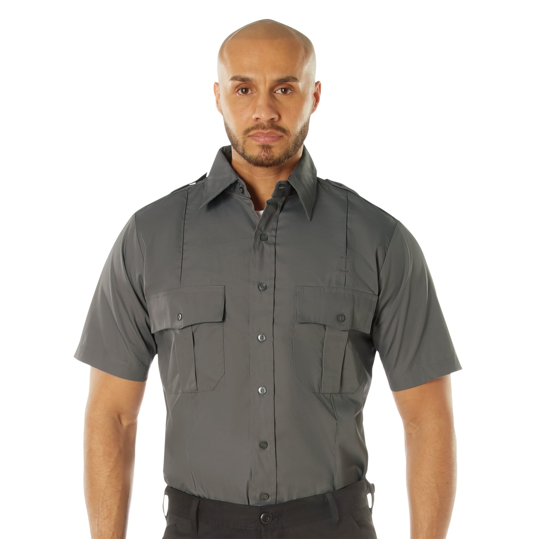 Rothco Short Sleeve Uniform Shirt - Dark Grey, X-Large
