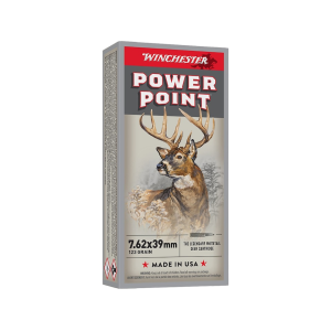 Winchester Power Point 7.62x39mm Ammo 123 Grain Jacketed Soft Point Box of 20
