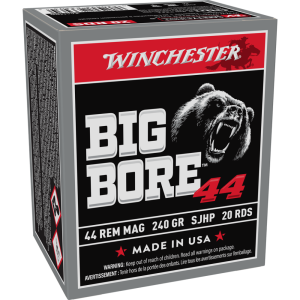 Winchester Big Bore Handgun Ammunition .44 Rem Mag 240 gr. SJHP 1485 fps 20/ct