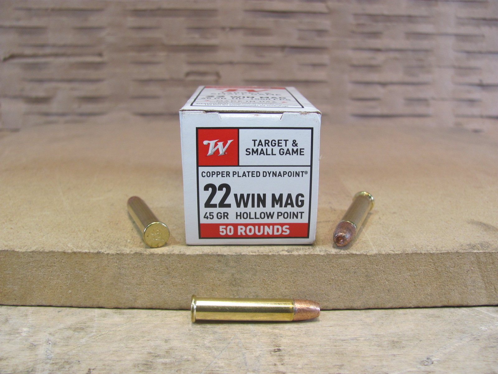 50 Round Box – 22 Magnum Winchester Dynapoint 45 Grain Hollow Point Ammo – USA22M