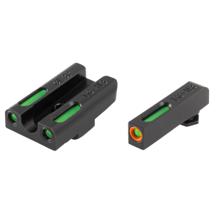 Truglo TG13GL3PC Brite-Site TFX Pro Day/Night Sights Fits Glock 42/43 Tritium/Fiber Optic Green w/Orange Outline Front U-Notch Green Rear Black