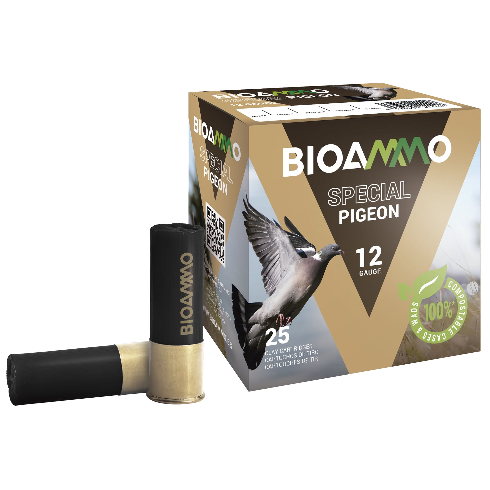 Winchester BIOAMMO 12 Gauge Ammunition, 25 Rounds Shotshell #8 - BL3680