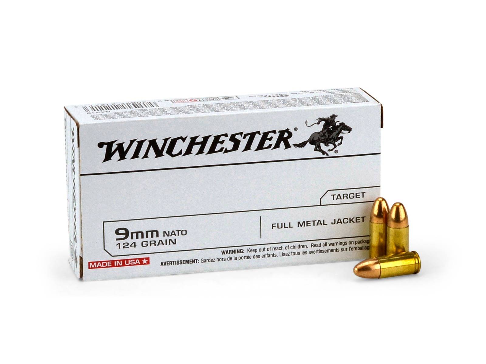 Winchester 9mm NATO 124 Gr FMJ (Box)