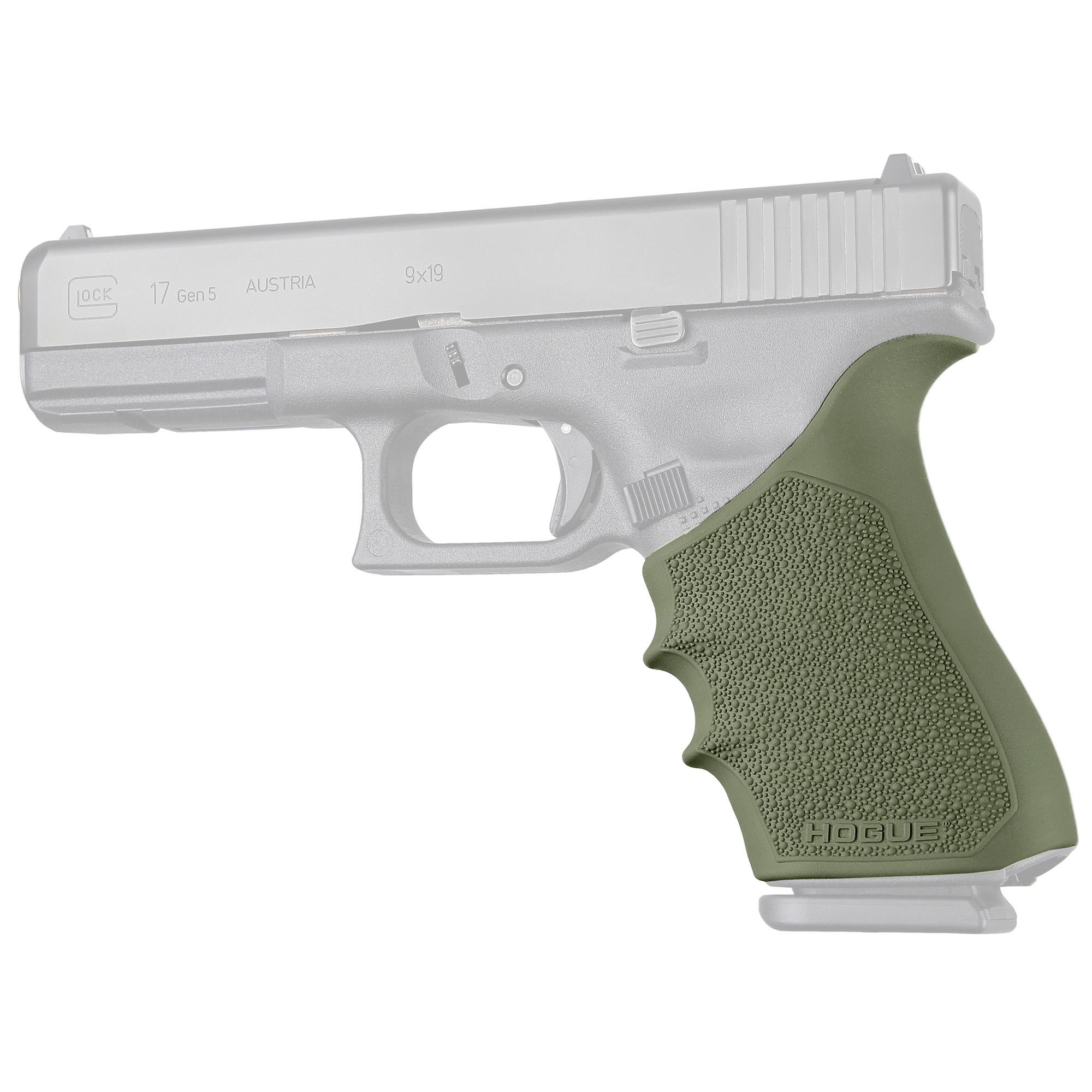Hogue HandALL Beavertail Grip Sleeve, Fits Glock Gen 1-2-5 17, 17L, 19X, 34, 34MOS, OD Green