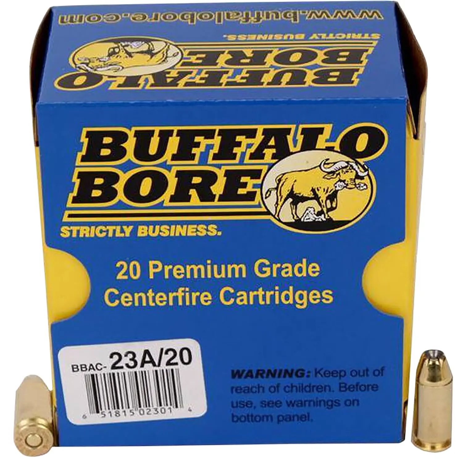 Buffalo Bore Ammunition 23A20 Heavy Strictly Business 40S +P 155gr Jacket Hollow Point 20 Per Box/12 Case