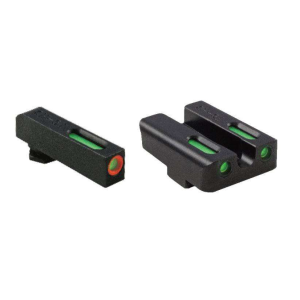 Truglo TG13RS3PC Brite-Site TFX Pro Day/Night Sights Ruger American Tritium/Fiber Optic Green w/Orange Outline Front U-Notch Green Rear Black