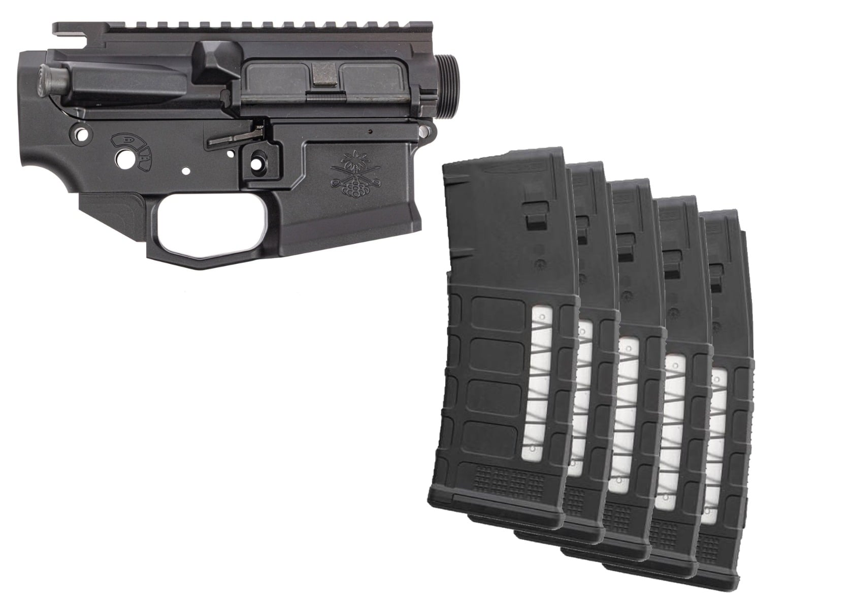 Sabre-IC Ambi Receiver Set and Five Magpul PMAG 25 ICAR Black Magazine