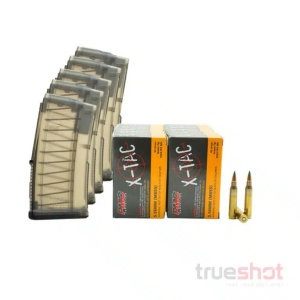 BUNDLE DEAL: 5 Translucent 20 Round Magpul TMAG AR-15 Magazine and 200 Rounds - Retail / PMC 5.56 62 Grain