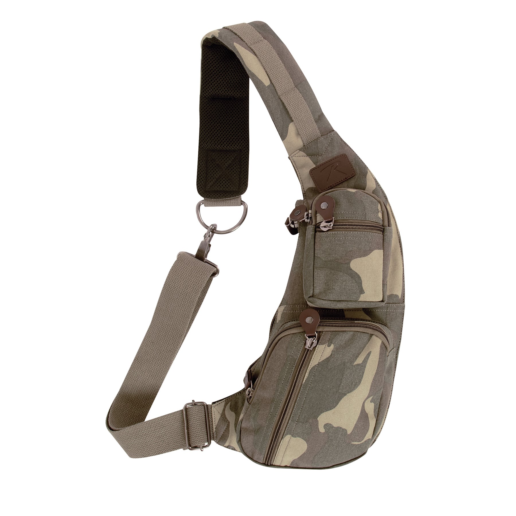 Rothco Crossbody Canvas Sling Bag - Woodland Camo