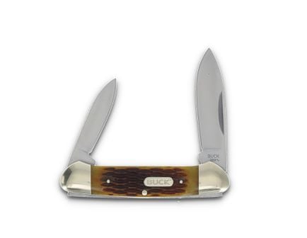 Buck Canoe Spear Point Slipjoint Pocket Knife, Brown - 0389BNSWM-B