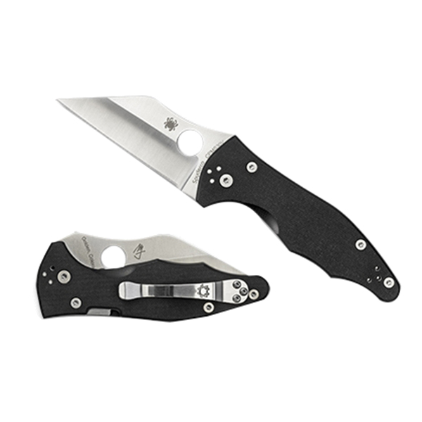 Spyderco Yojimbo 2 Folding Knife, Wharncliffe, Black - Sleek Handle, Secure Locking Mechanism, Ideal for Tactical and EDC Use - C85GP2
