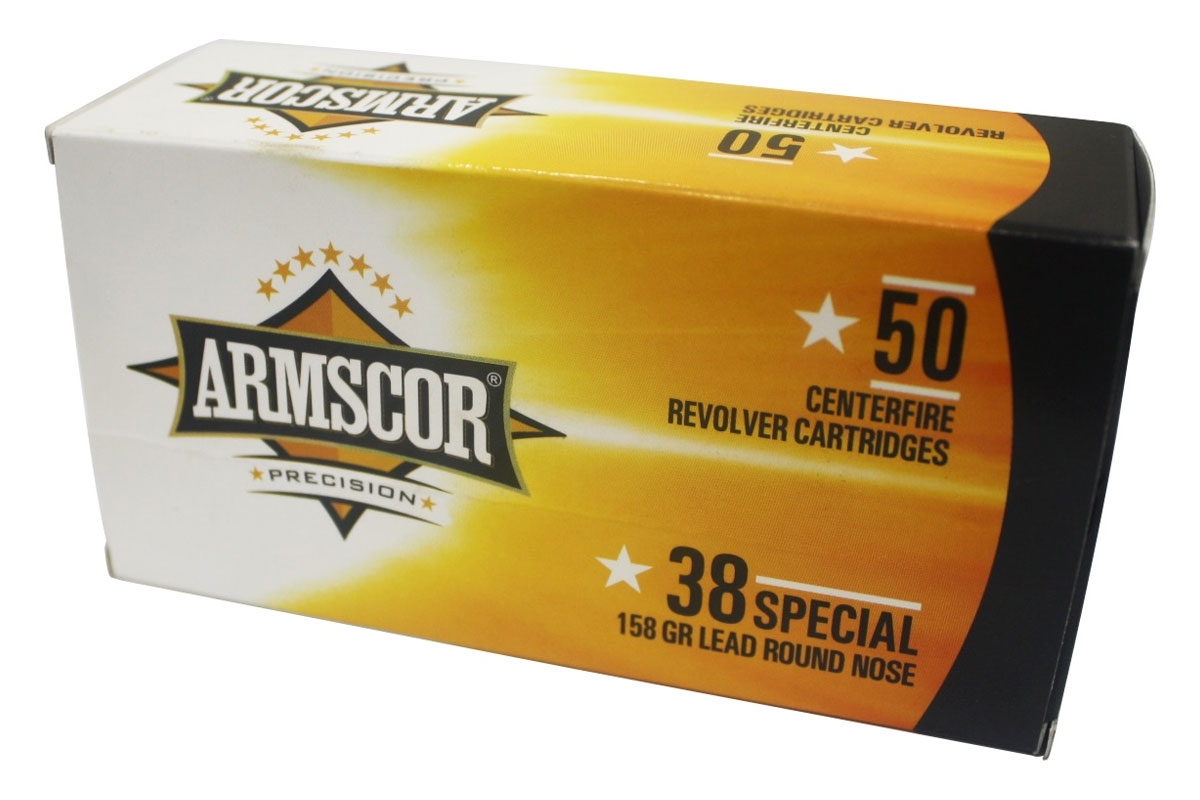 Armscor 38 Special Ammunition FAC38-5-N 158 Grain Lead Round Nose Flat Point 50 Rounds