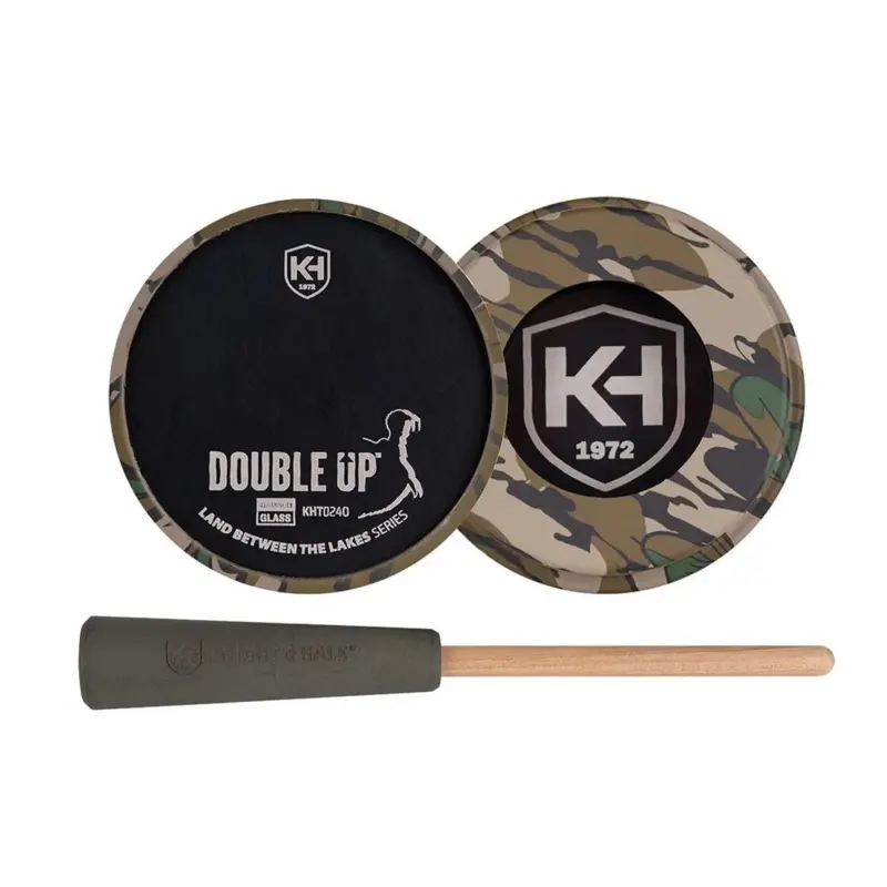 Knight Hale Double Up Aluminum/Glass Pot Turkey Call LBTL Series Mossy Oak Greenleaf