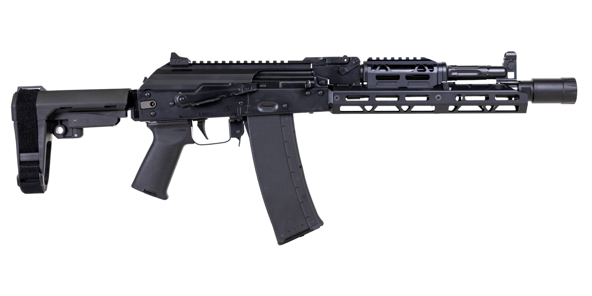 PSA AK-102 SBA3 Pistol With Hinged Dustcover, JL Billet Rail, Toolcraft Trunnion, Bolt, And Carrier