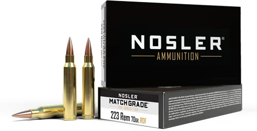 NOSLER MATCH GRADE 223 REM – 70GR RDF HPBT 20RD 20BX/CS