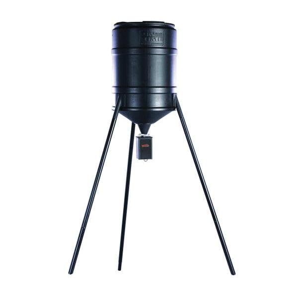 On Time Tomahawk VL 25 gal Feeder w/Tripod, Black