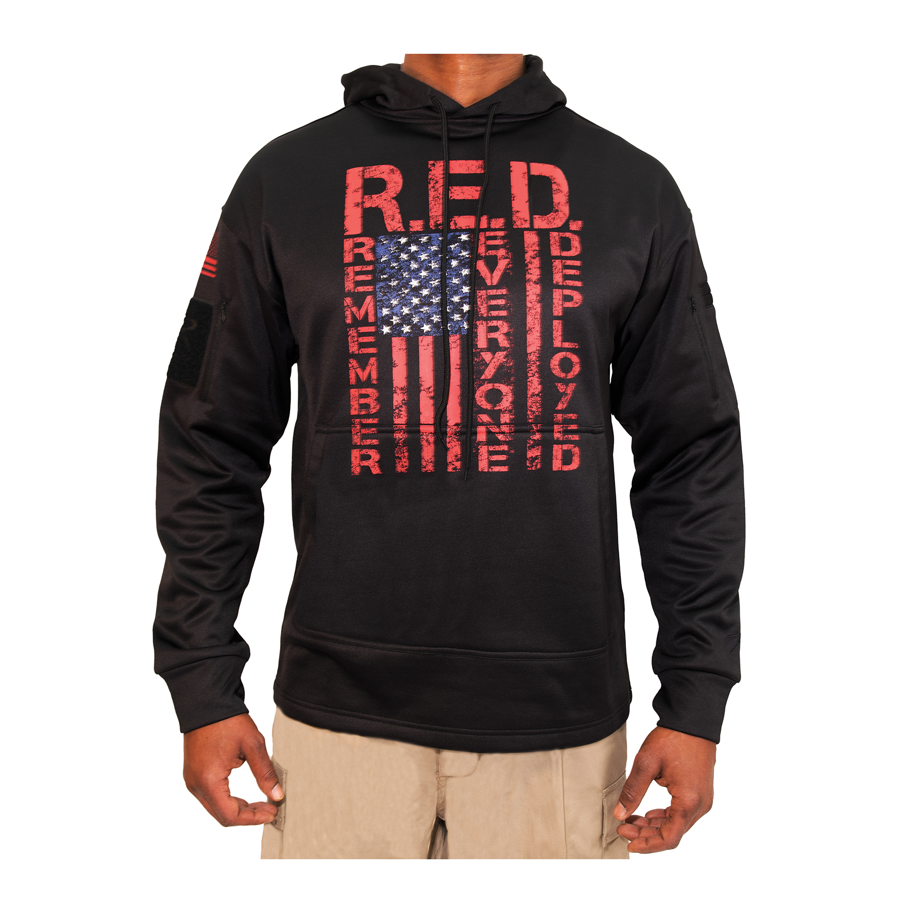 Rothco Concealed Carry R.E.D. Remember Everyone Deployed Hoodie - Black, X-Large