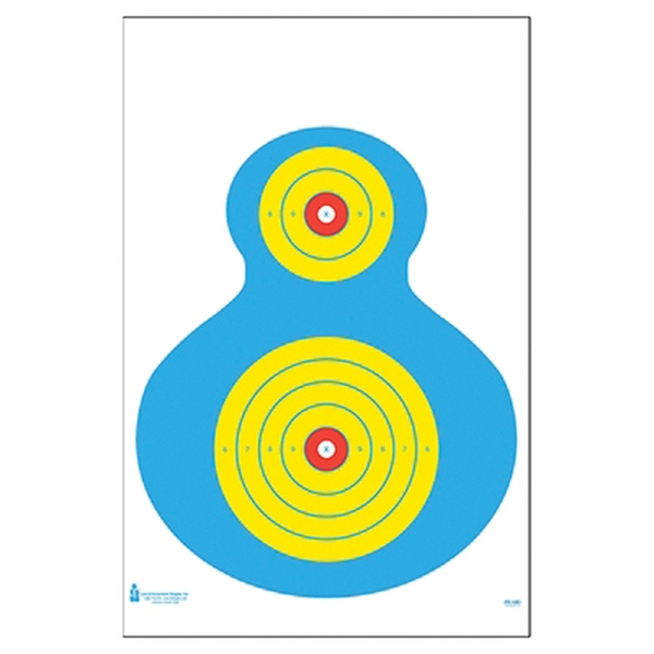Action Target High Visibility Fluorescent Silhouette Target 19" x 25", Red/Blue/Yellow