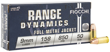 Fiocchi 9APE Range Dynamics 9mm Luger Subsonic 158 gr 850 fps Full Metal Jacket