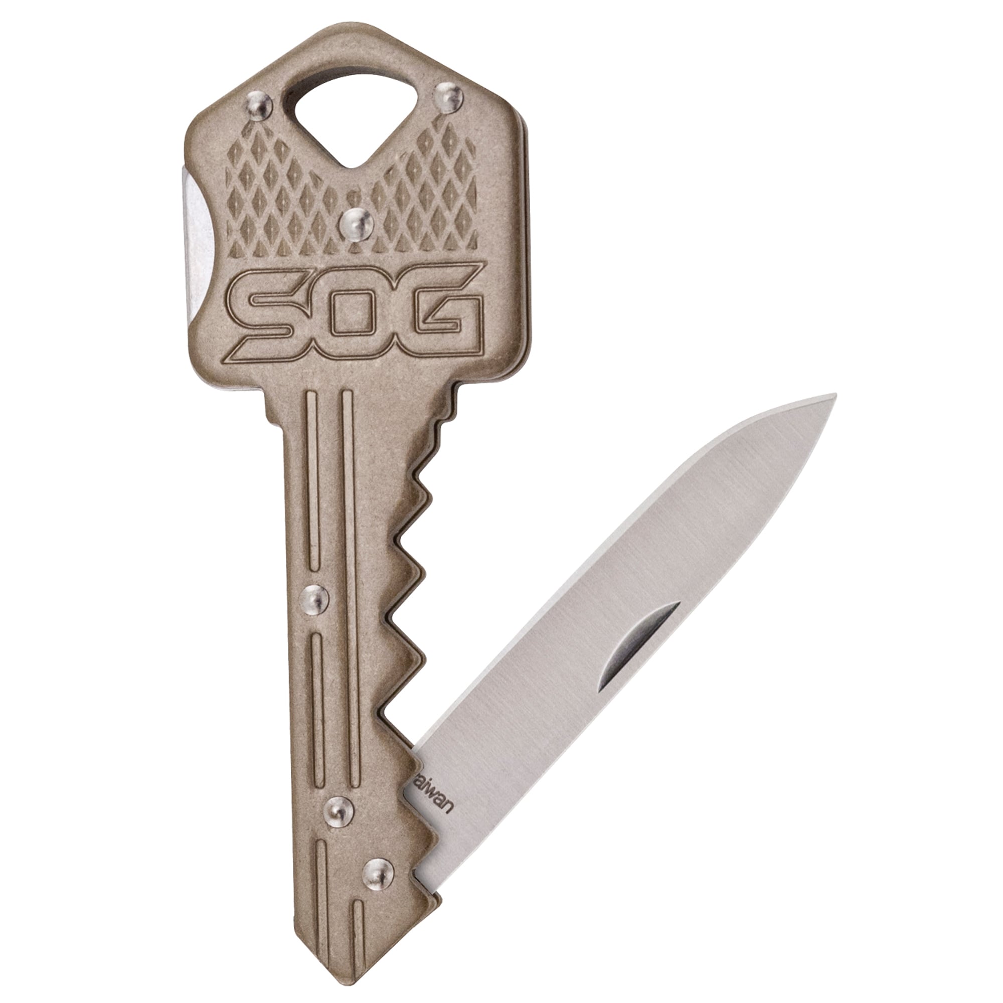 SOG Knives Key Knife 1.5" Drop Point Folding Knife, Silver - SOGKEY102CP