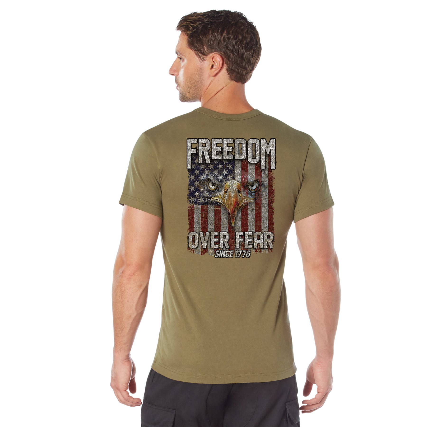 Rothco Freedom Over Fear T-Shirt - Coyote Brown, X-Large