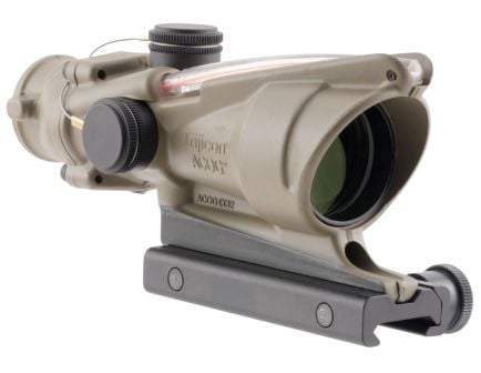 Trijicon ACOG 4x32mm Dual Illuminated Red 5.56/.223 BDC Chevron Rifle Scope, Flat Dark Earth - 100310
