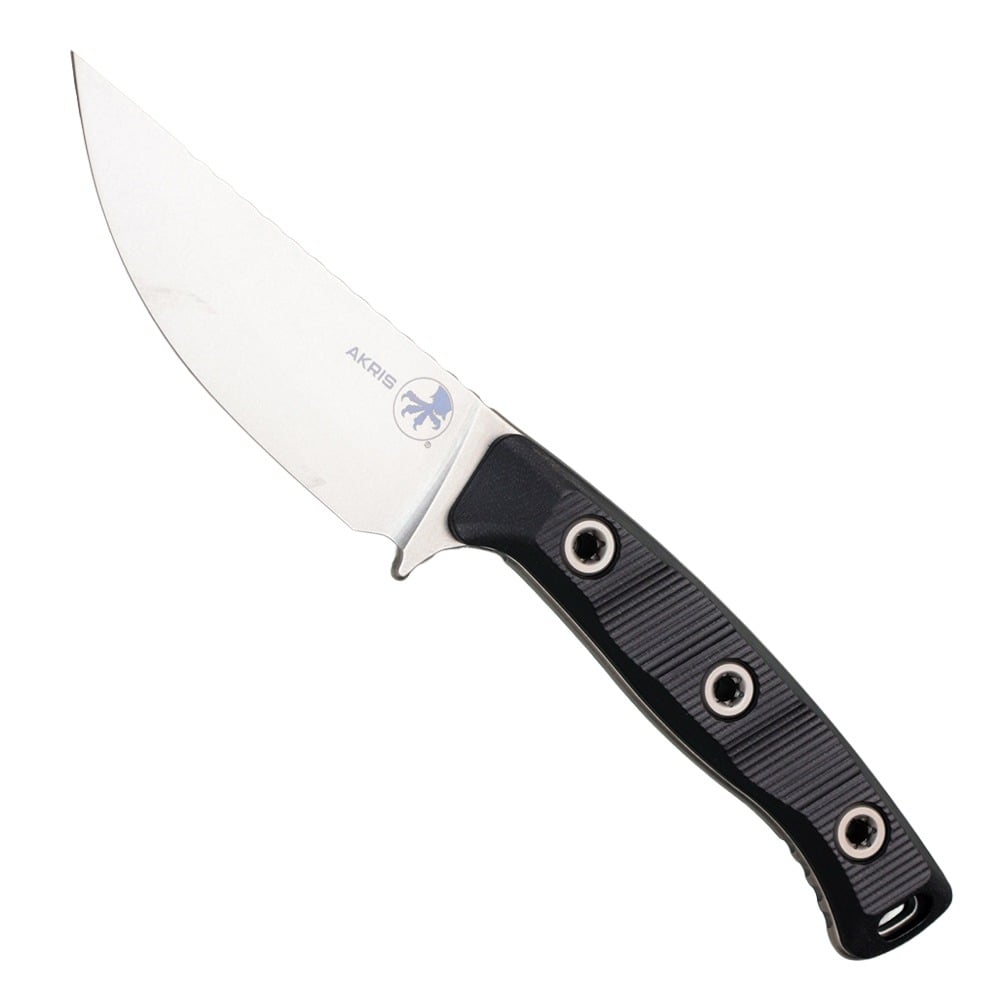 Microtech Akris With Leather Sheath, Black
