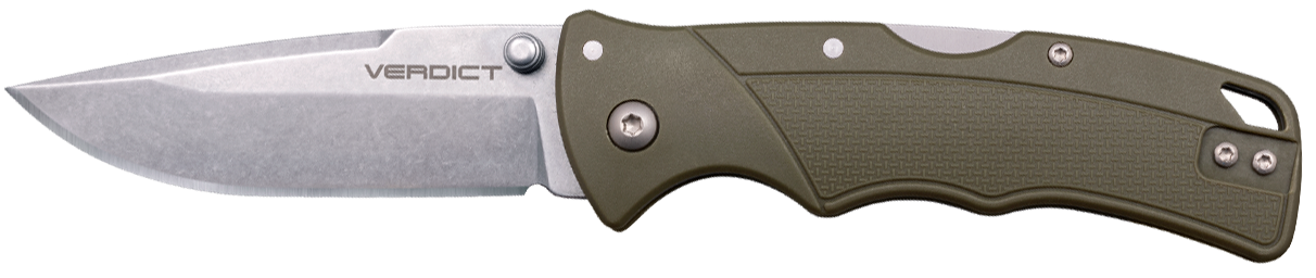 Cold Steel Verdict EDC Folding Knife Spear Point OD Green - Durable Blade, Strong Locking Mechanism, Excellent for Everyday Carry - CS-FL-C3SPSSODGZ