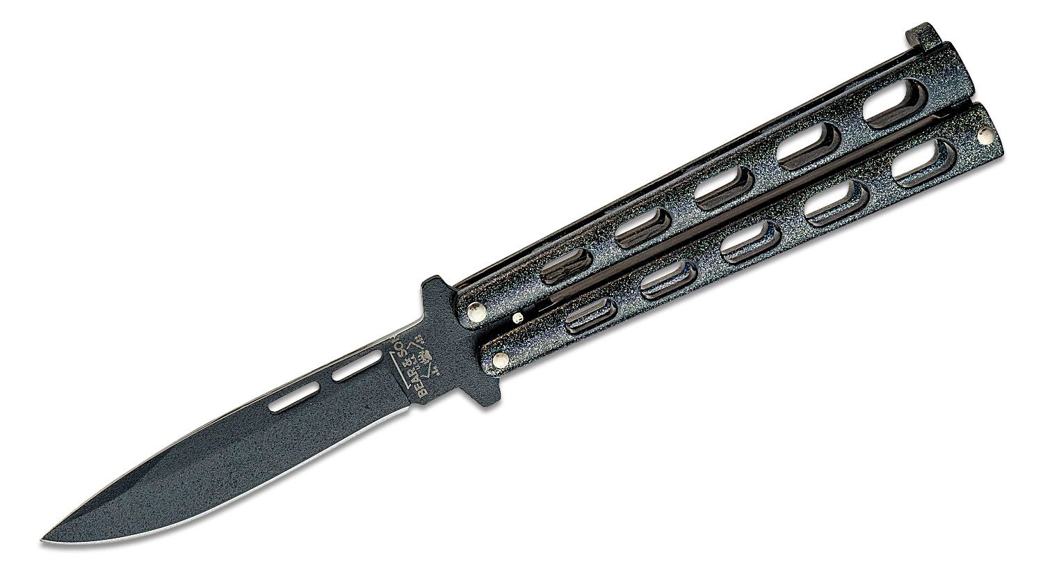 Bear & Son Galaxy Butterfly Folding Drop Point Knife, Galaxy Epoxy - 115GX