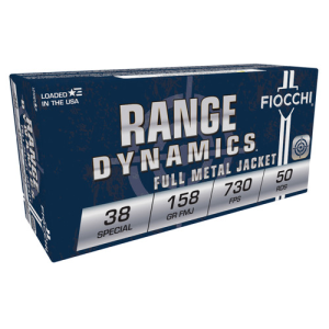 FIOCCHI Range Dynamics 38 Special 158gr FMJ Ammunition | 50 Rounds