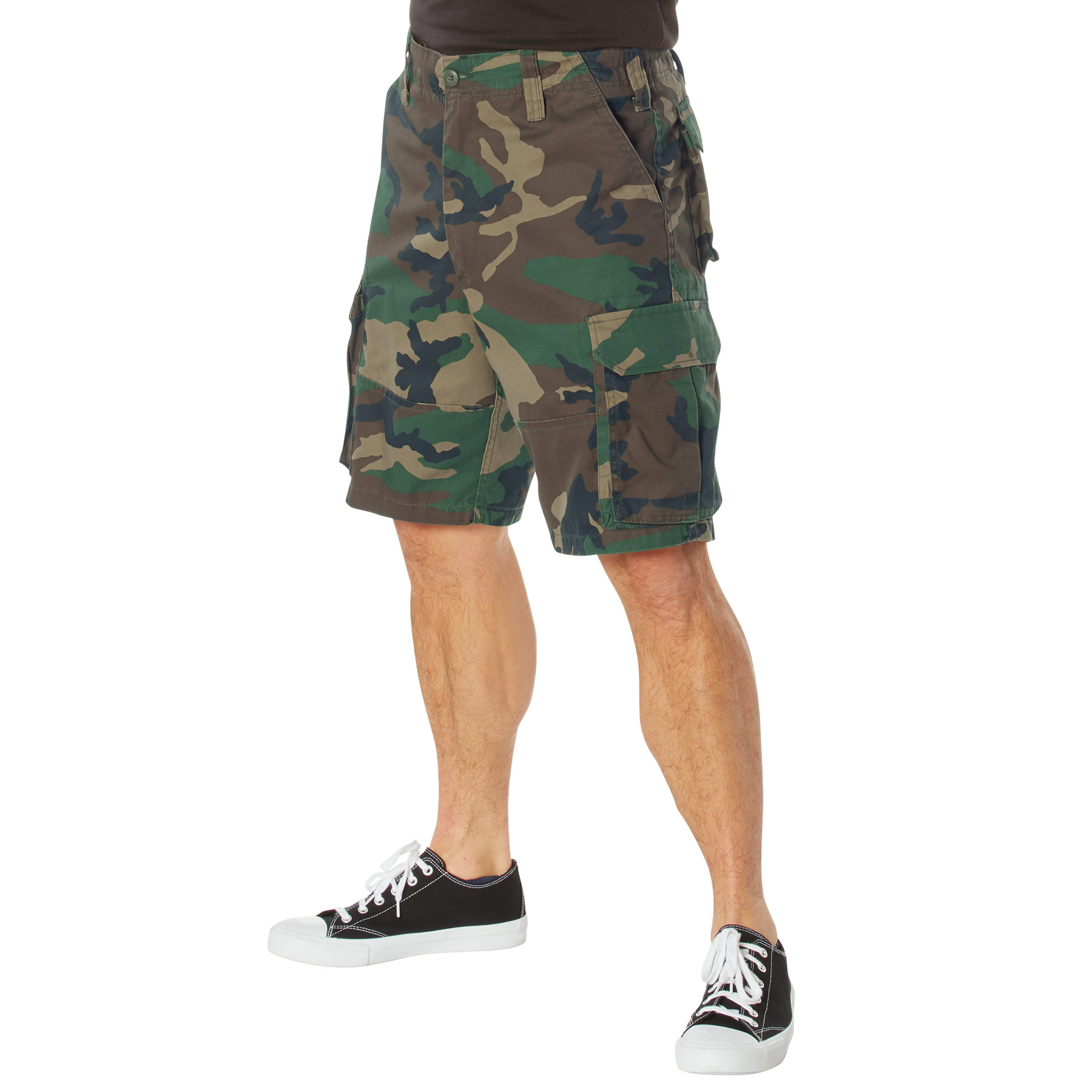 Rothco Vintage Paratrooper Cargo Shorts - Woodland Camo, Medium