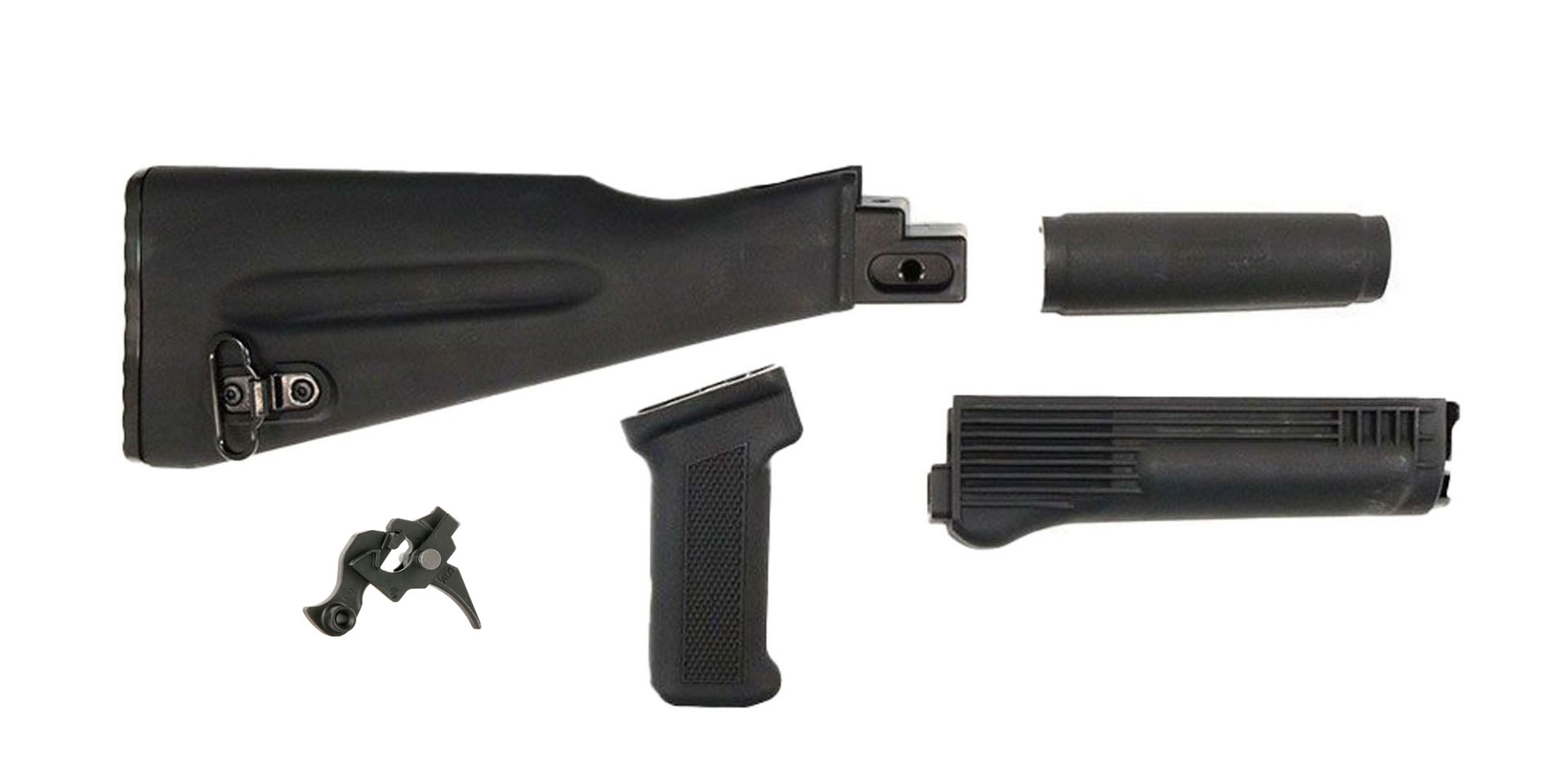 PSAK-47 Classic Black Furniture Set w/ PSA Custom ALG AKT-EL AK Single Stage Trigger